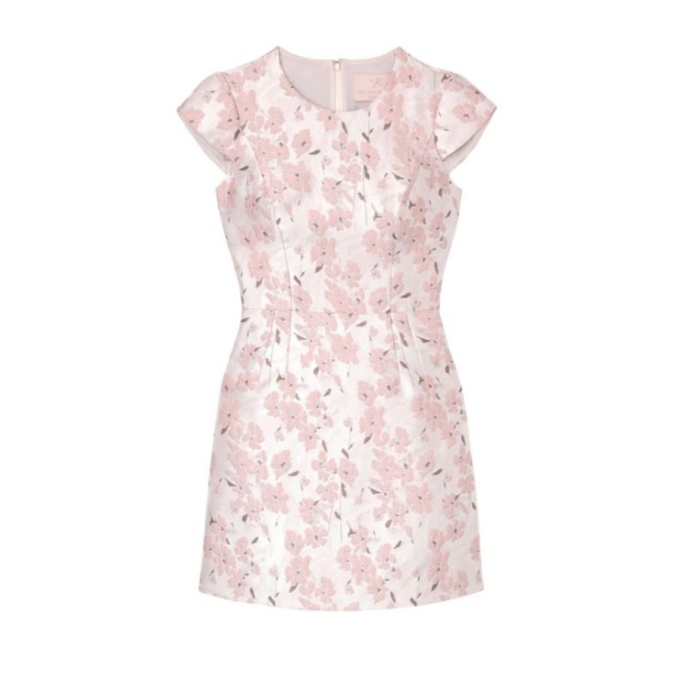 Gal Meets Glam Pink Floral Jacquard Mini Dress